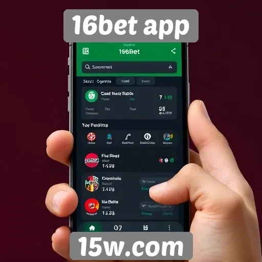 Interface do usuário do 16bet app em foco